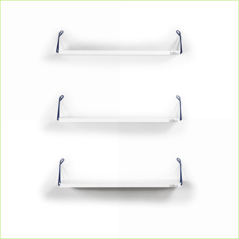 Floating Shelves Rustic Metal Wall-Mounted Triple Shelves Snow White &amp; | White | Metal, White