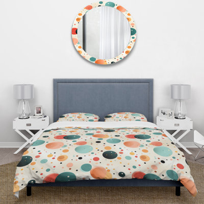 Ensemble de housse de couette à motif artistique à pois II