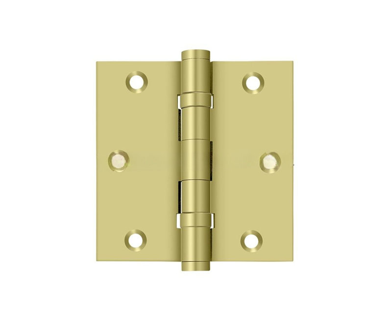 Charnière carrée à roulement à billes en laiton poli 3-1 / 2 "x 3-1 / 2" Deltana DSB35B3, Laiton poli
