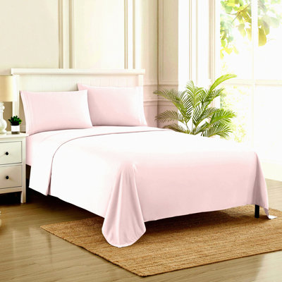 Luxury Pink Bliss Sheet Set - 1800 Thread Count Soft Microfiber Bedding with Flat Sheet, Fitted Sheet, Pillow Cases - Premium Quality Sheets