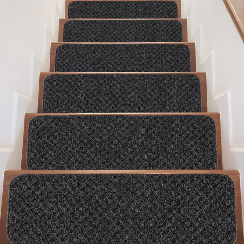 Tapis d'escalier antidérapant Idlewild, Gris foncé