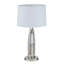 Lampe de table Danie, interrupteur à 4 voies, tube en verre transparent, métal argenté 28 po