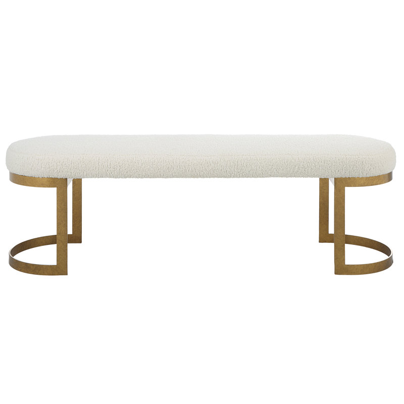 April Upholstered Bench, Gold