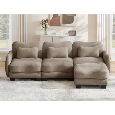 L-Shaped Sectional Sofa With Ottoman