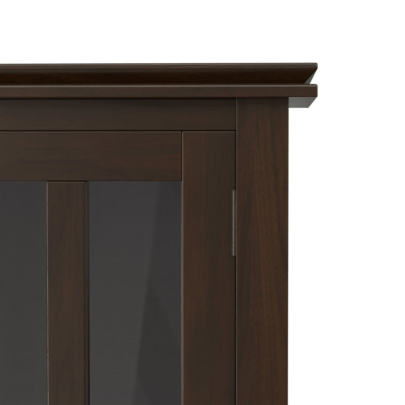 Armoire de rangement transitionnelle en bois massif l 30 po avec portes réglables Artisan, Brun tabac