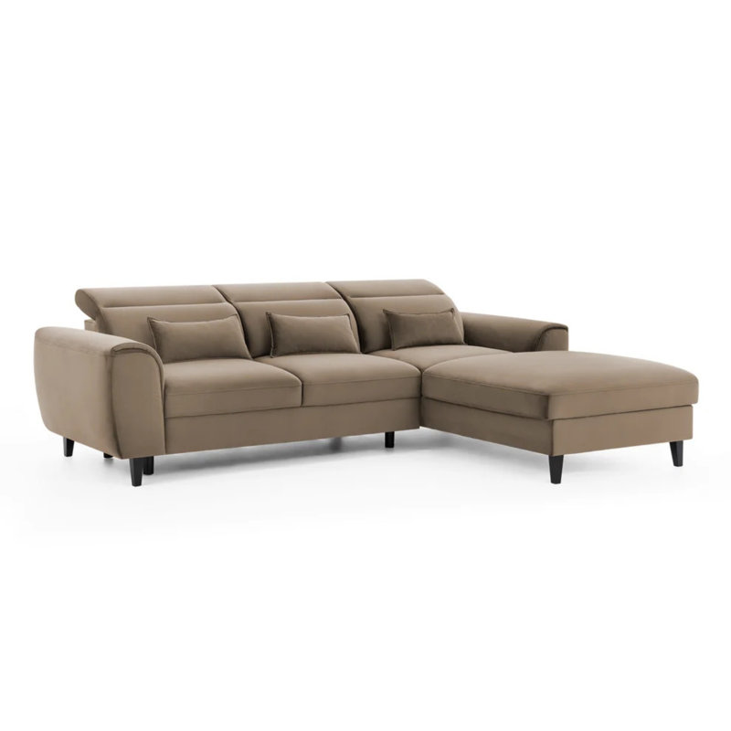 Canapé-lit modulaire avec rangement Foble - Beige, Beige, Orienté vers le côté droit
