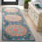 Saysha Handtufted Wool Cotton Floral Rug in Blue/Red-1002400171