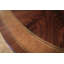 Table de salle à manger extensible à double piédestal avec bordure en bois satiné