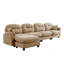 Canapé modulaire en L modulaire avec repose-pieds, tissu chenille doux, conception ergonomique, conception plissée matelassée, base en bois de haute qualité facile à installer, convient aux chambres à coucher, aux coins lecture, au chameau