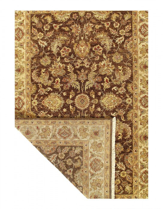 Tapis unique en laine de couleur agneau 6 pi x 9 pi Dekhari