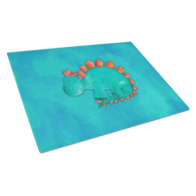 Caroline's Treasures Tempered Glass Stegosaurus Watercolor Cutting Board