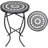 Mosaic Outdoor Side Table With Ceramic Tile Top, Sturdy Metal Frame, Folding Design For Patio, Balcony, Or Indoor Use