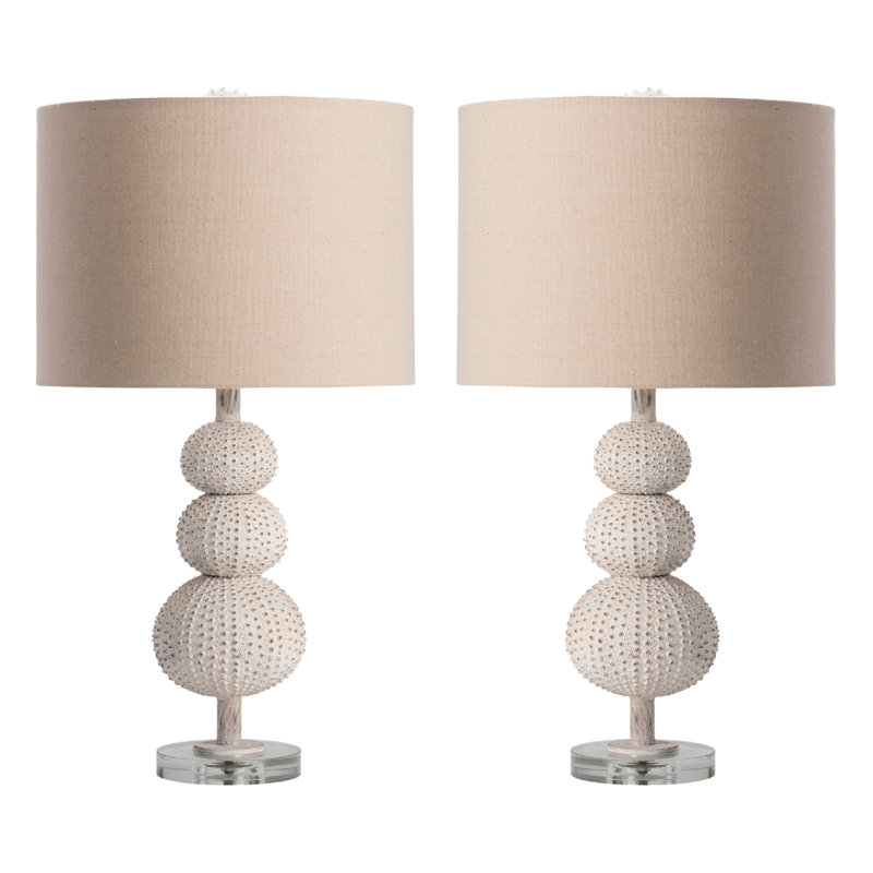 28" Resin Table Lamp With Oatmeal Shade
