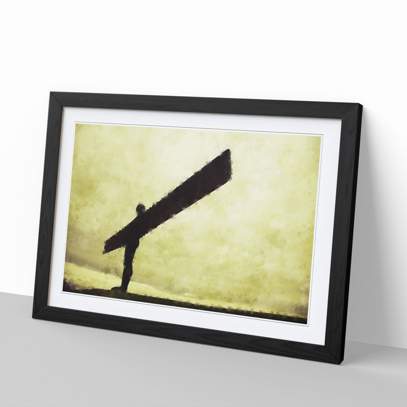 Angel of the North in Newcastle Vol.4 - Picture Frame Graphic Art, 36cm H x 48cm W x 2cm D, Black Framed