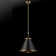 1-Light Matte Brass Pendant Lighting with Matte Black Shade