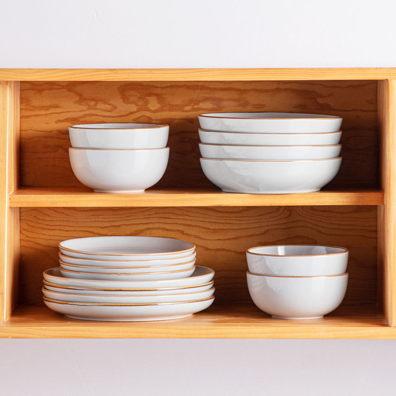 NYMPH Piece Dinnerware Set - Service for 4, Gray