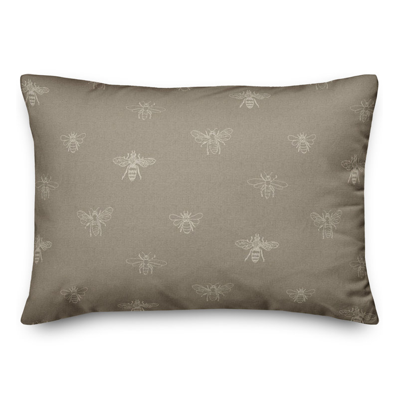 Polyester/Polyester Blend Lumbar Rectangular Pillow Cover & Insert, Tan