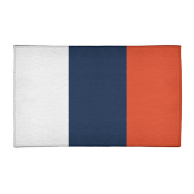 Tapis orange/bleu