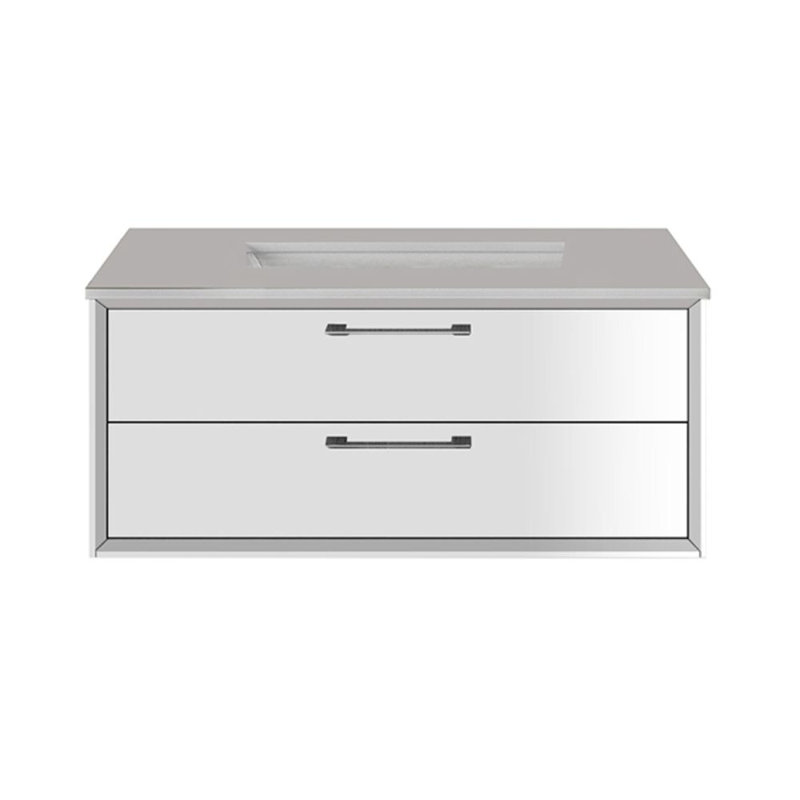 Gemelli 30'' W Single Stone Vanity Top, Polished White