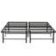 Lit plateforme avec matelas en métal pour chambre à coucher - Taille double, base solide, noir
