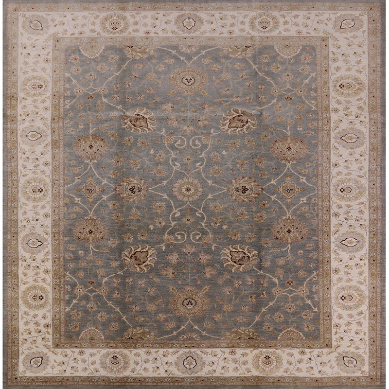 Tapis oriental brun Chenault, Carré 8 pi