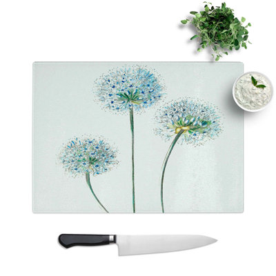 Tempered Glass Dandelion Flowers Chopping Board