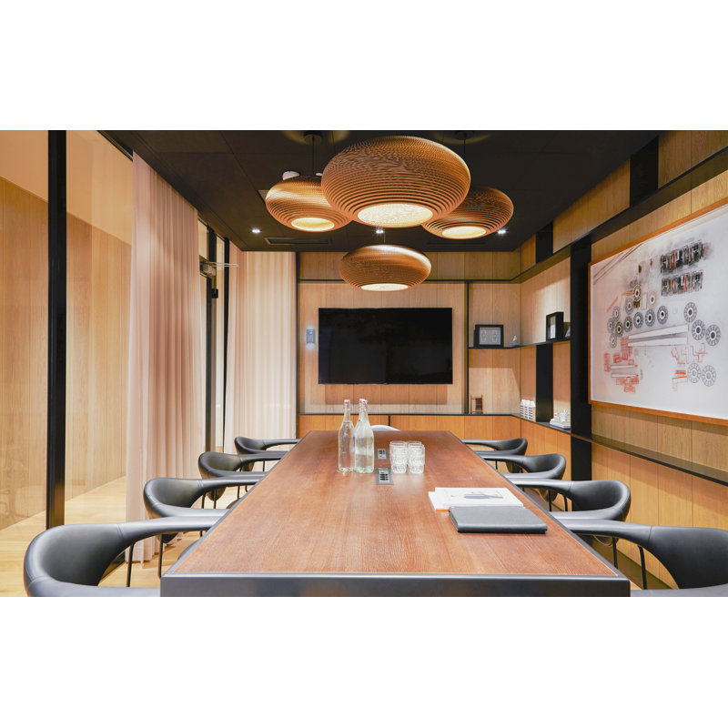 Scraplights Recycled Cardboard Pendant Light - Disc, Brown, 9" H x 20" W x 20" D