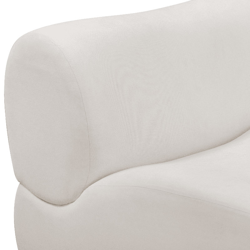 Zenith Cream Upcycled Fabric Modular L-sectional, Cream Polyester Blend