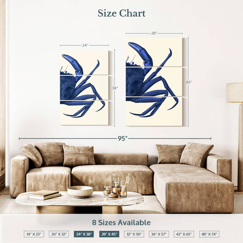 Brampt Contrasting Crab In Navy Blue B, 38" H x 24" W