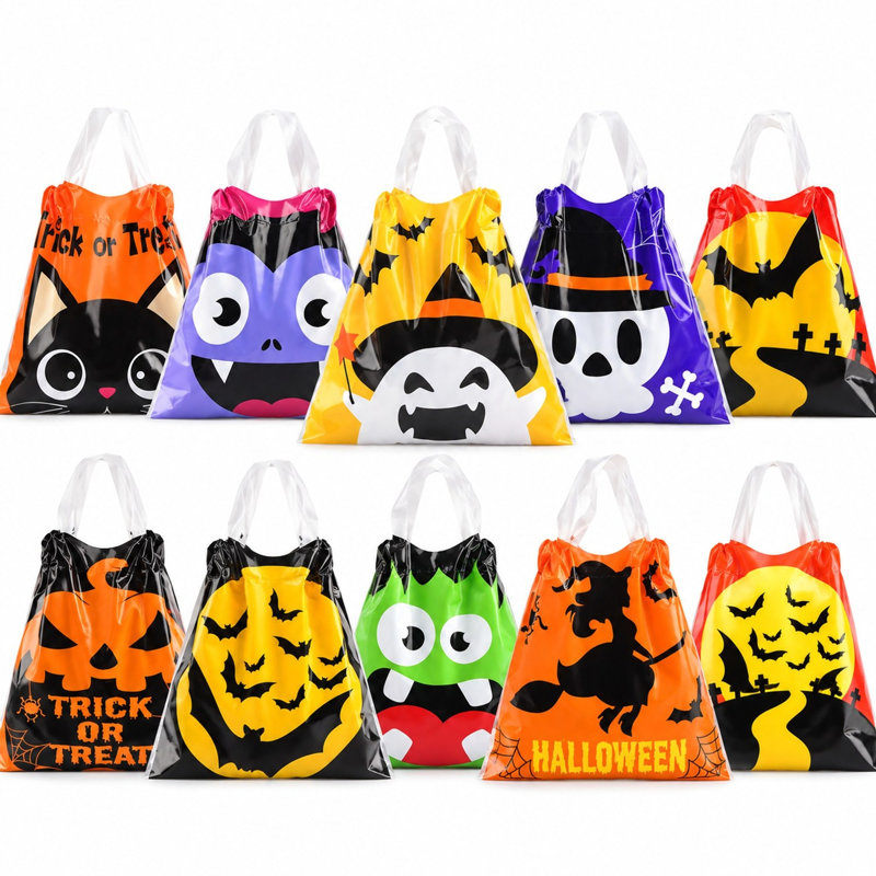 Sacs à friandises à cordon pour l'Halloween - Fournitures pour fêtes d'Halloween