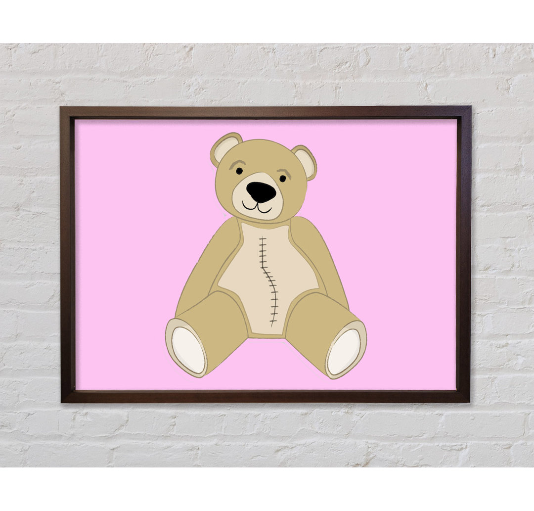 Stitched Up Teddy Pink - Einzelner Bilderrahmen Kunstdrucke auf Leinwand