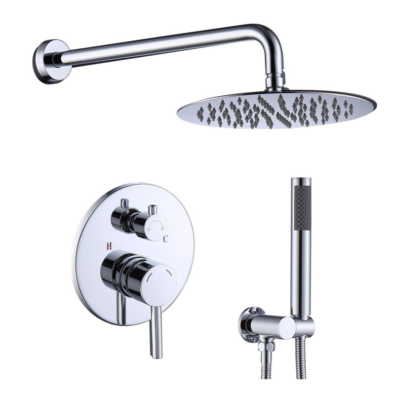 Diverter Complete Shower System with Rough in-Valve, Chrome
