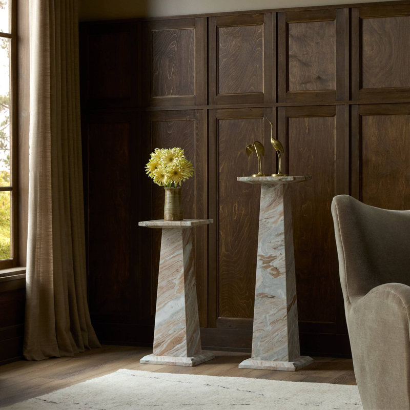 Ensemble de piédestal Ellric, Grey Italian Marble