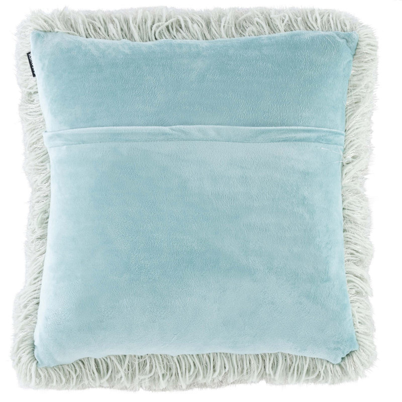 Gray Shag Hollywood Glam Square Decorative Pillow