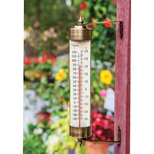 Taylor Precision Products Extra Large Metal Wall Indoor Outdoor  Thermometer, 18 inch & Springfield Big and Bold Thermometer with Mounting  Bracket