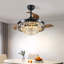 Ventilateur de plafond de 42 po avec ventilateurs de plafond rétractables avec lumières et télécommande 6 vitesses et 3 lumières DEL modifiables en cristal noir