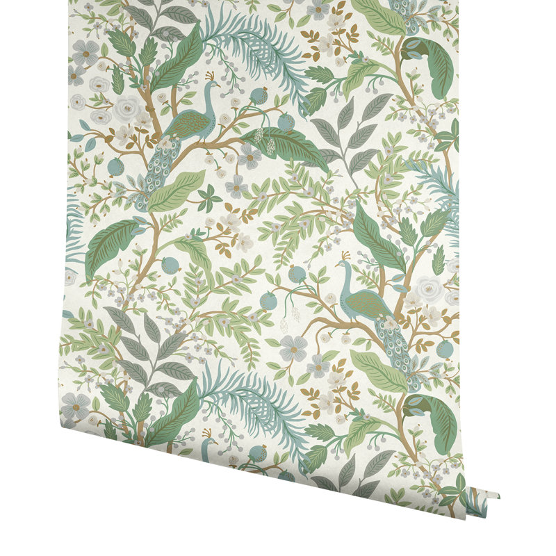 Papier peint adhésif Peacock Garden, Vert