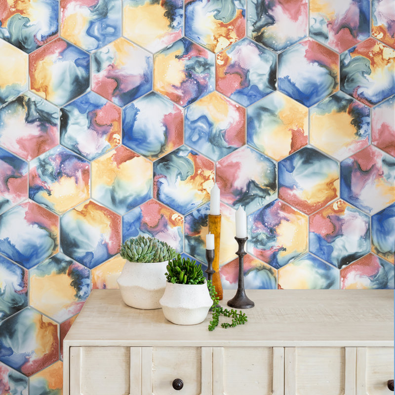 Raktion Decor Hex 9" X 10" Porcelain Floor And Wall Tile