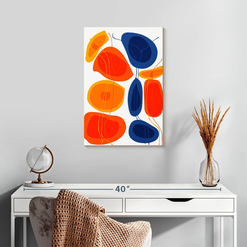 Avery Orange Blue Shapes Abstract, 24" H x 16" W