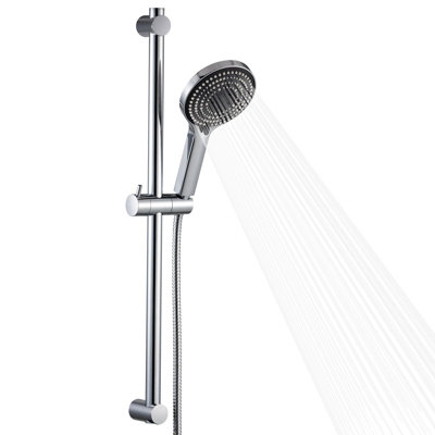 Shower Slide Bar Combo, Adjustable 27-Inch Slide Bar With 6-Mode