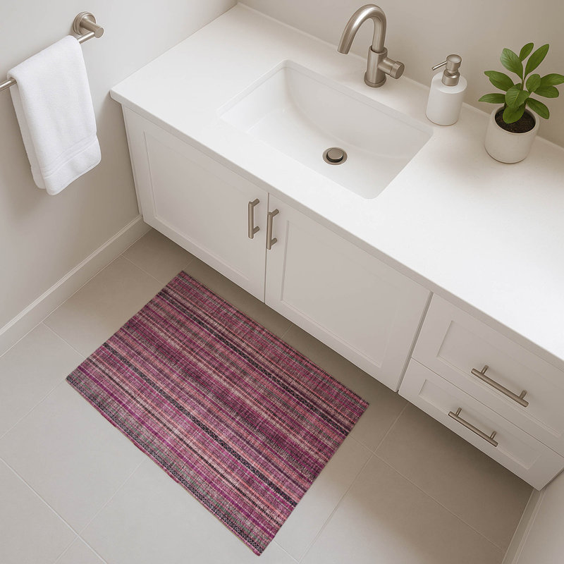 Premium Machine Washable Baford AMF1654 Stripes Rug, Rectangle 1'8" x 2'6"