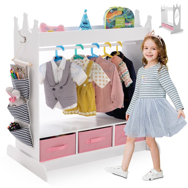 Viv + Rae Haught 37.4'' Wide Kids Armoire with Mirror & Reviews | Wayfair