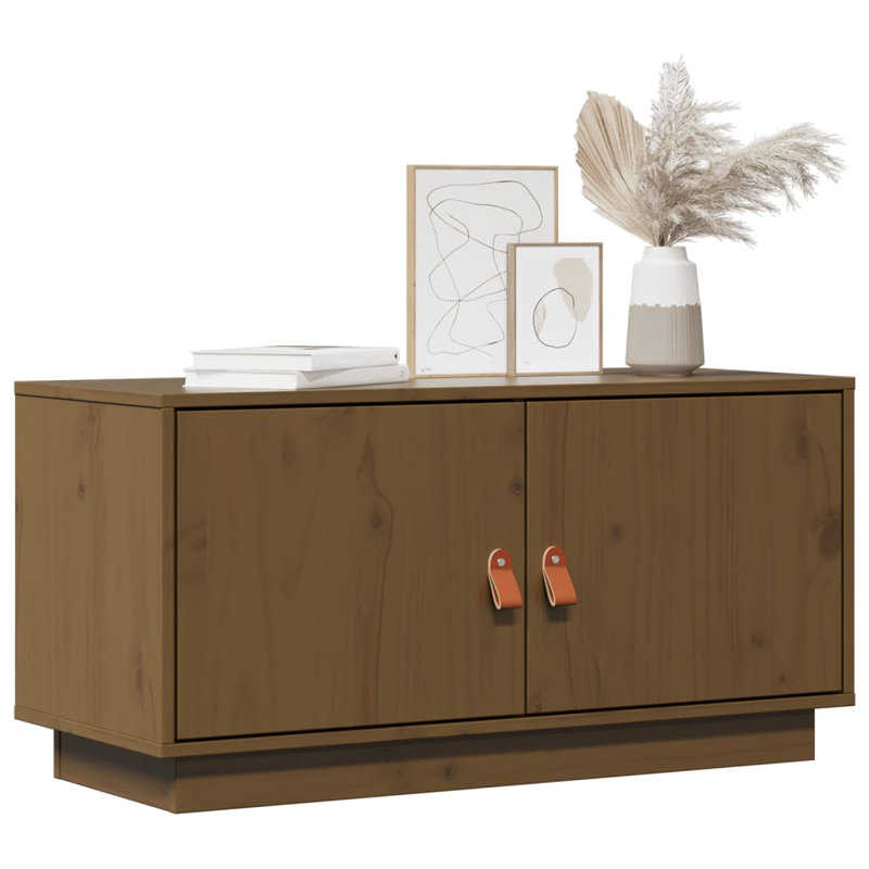 TV Cabinet 80x34x40 cm Solid Wood Pine, Honey Brown