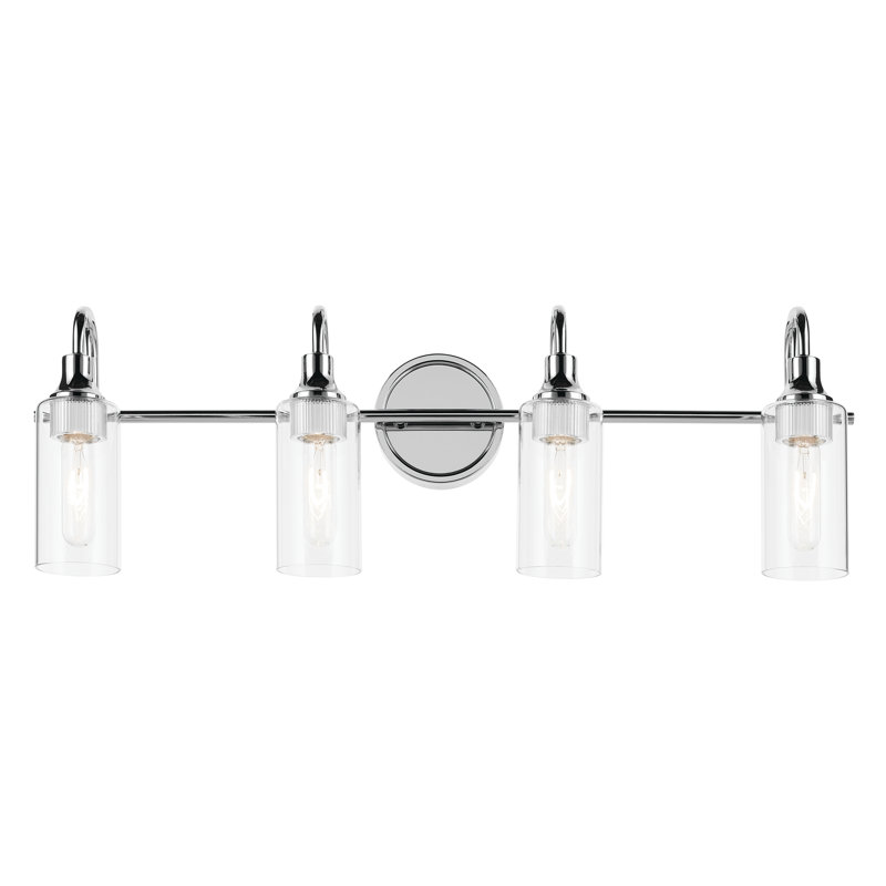 31.5" 4-Light Vanity Light with Clear Glass, Chrome