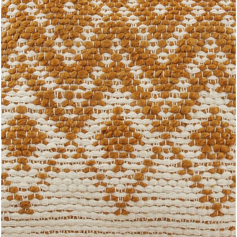 Gold and White 18" Diamond Woven Square Throw Pillow