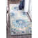 Swam Vintage Floral Power Loom Performance Blue Rug