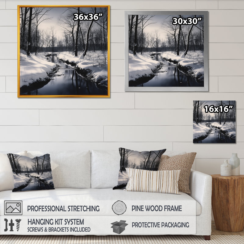 «Winter Scenery Wonderland» sur toile, Toile tendue, 24" H x 24" W