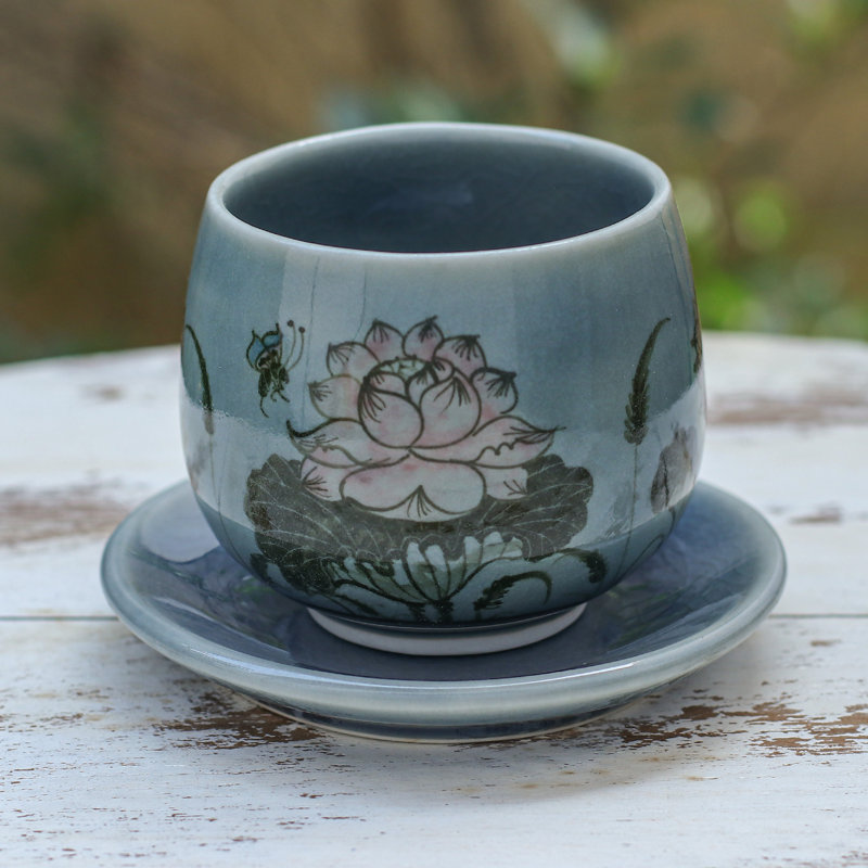 Naiana Ceramic Teacup, Black