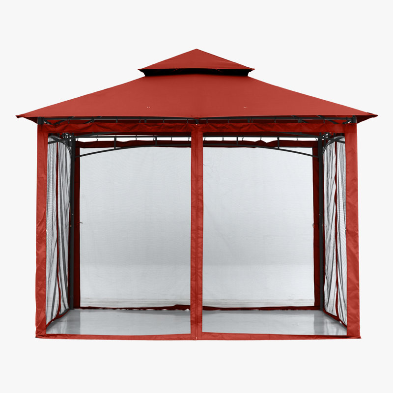 Steel Patio The Soft Roof Gazebos, Dark Gray, 9 Ft. W x 9 Ft.