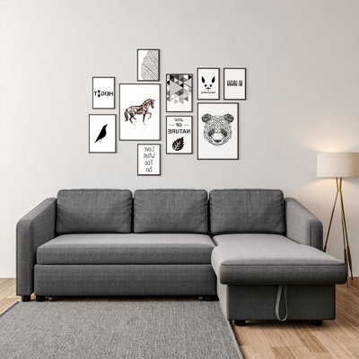 Kachayr 215Cm Linen Square Arm Sofa Bed